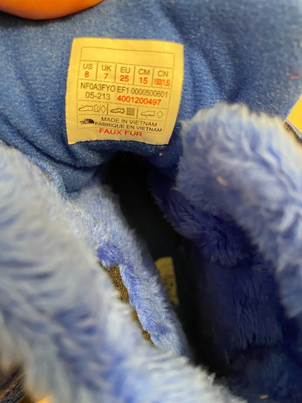 The North Face Kids' Blue Insulated Winter Boots. Size 8